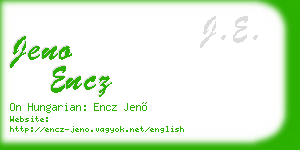 jeno encz business card